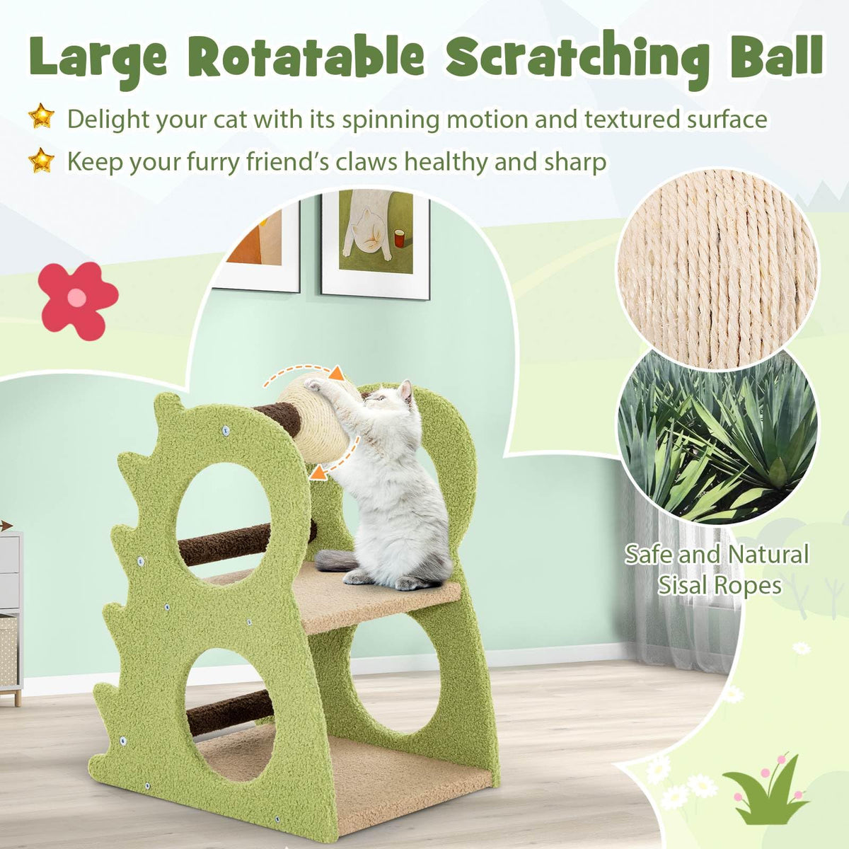 2-Tier Modern Cat Tree for Indoor Cats