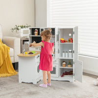Wooden Play Kitchen with Stove for Toddlers