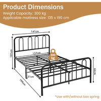 Metal Bed Frame, Modern Bed Frame with Headboard & Footboard