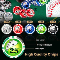 Texas Holdem Poker Chip Set, Casino Poker Chips w/300 Pieces Chips