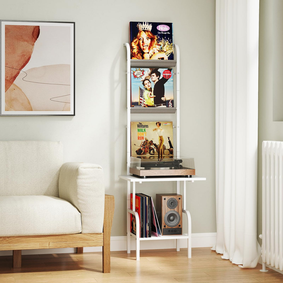 Giantex Record Player Stand with Vinyl Storage, 5-Tier Tall Turntable Stand