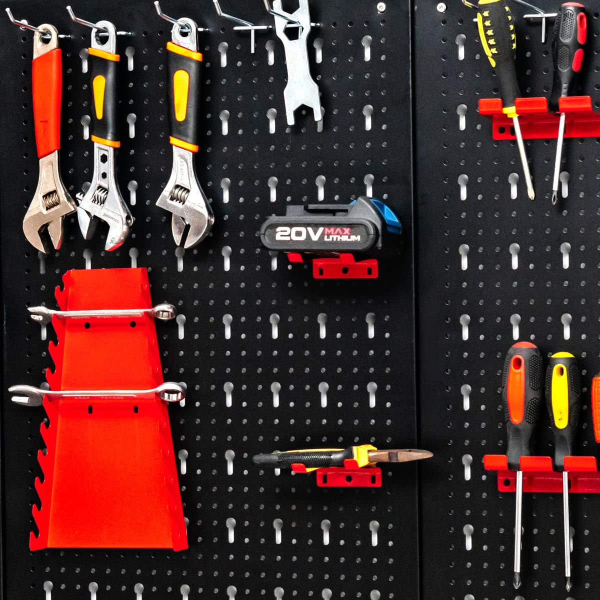 Costway 3PCs Pegboard Wall Organizer Board Kit Metal Toolboard Wall Hanging Rack w/25 Accessories Kitchen Garage