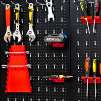 Costway 3PCs Pegboard Wall Organizer Board Kit Metal Toolboard Wall Hanging Rack w/25 Accessories Kitchen Garage