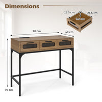 Console Table with LED Lights and Charging Station for Living Room and Hallway