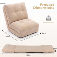 5-Level Adjustable Floor Chair with Back Support & Padded Cushions for Reading