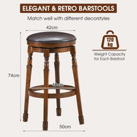 Giantex Swivel Bar Stools, Kitchen Counter Height Bar Stool w/ 360° Swivel Cushioned Seat, Soft PU Leather