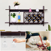 Giantex Wall-mounted Wine Rack, Modern Wine Shelf Organizer