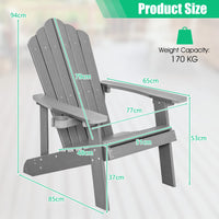 All-Weather Adirondack Chair with Cup Holder for Patio