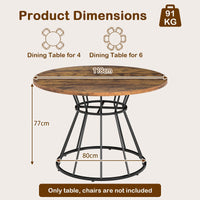 Giantex 118 cm Round Dining Table for 4, Farmhouse Kitchen Table