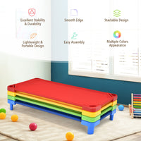 Kids Stackable Naptime Cot, Toddler Daycare Cots Rest Mat w/Easy Lift Corners