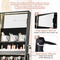 Giantex Jewelry Cabinet with Full Length Mirror, Jewelry Organizer with Inside Makeup Mirror