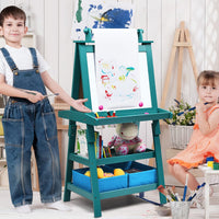 Kids Art Easel, 3 in 1 Double-Sided Standing Easel for Toddlers w/Chalkboard