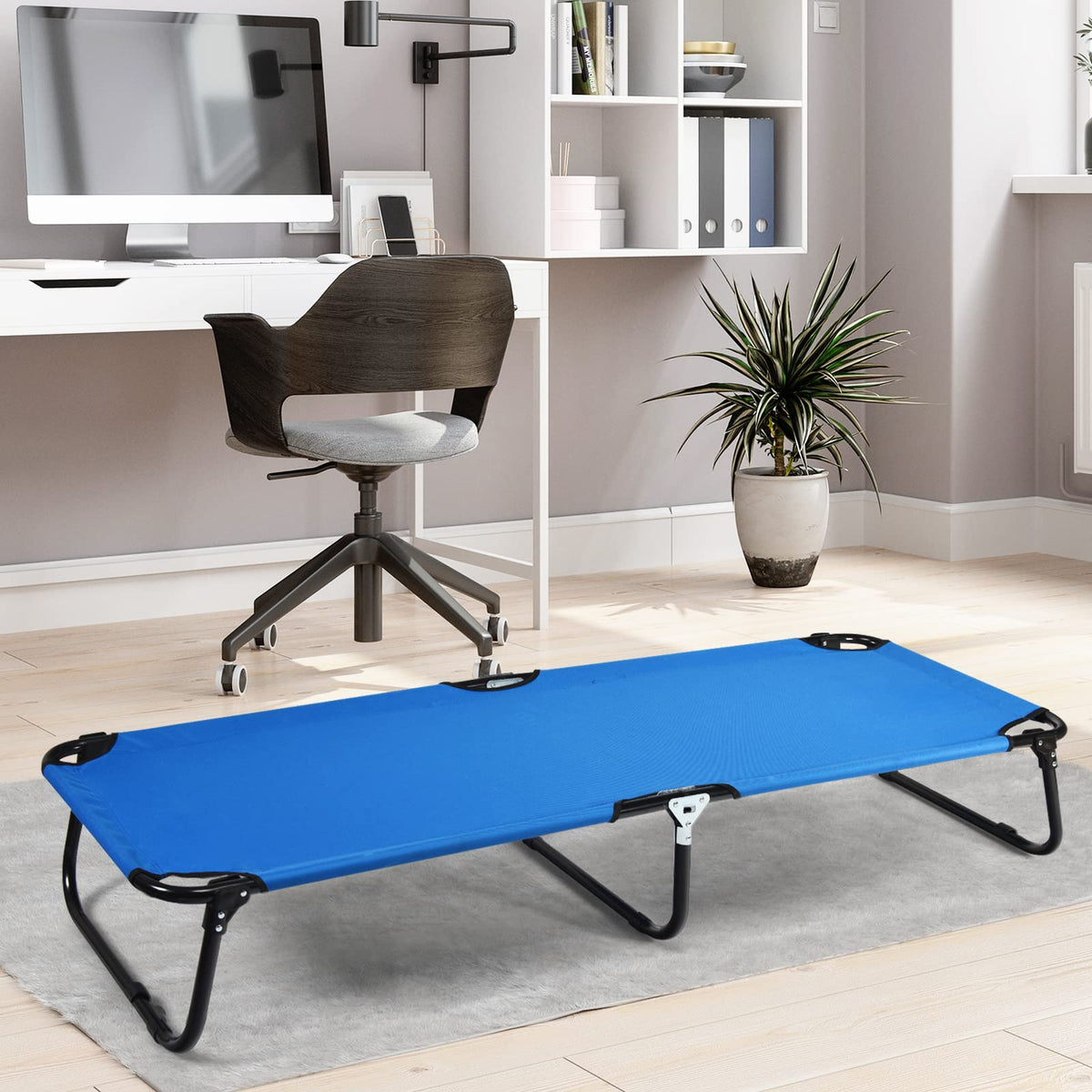 Portable Folding Camping Cot, 75" Outdoor Fabric Sleeping Cot
