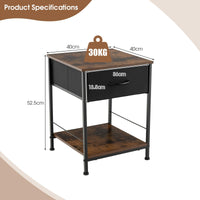 Giantex 2-Tier Nightstand Compact Sofa Side & Bedside Table