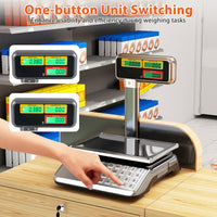 40kg Price Computing Scale with Pole Dual LCD Display and Counting Function