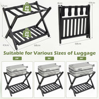 Giantex Bamboo Luggage Rack, Folding Suitcase Stand