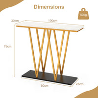 100cm Modern Console Table with Faux Marble Table