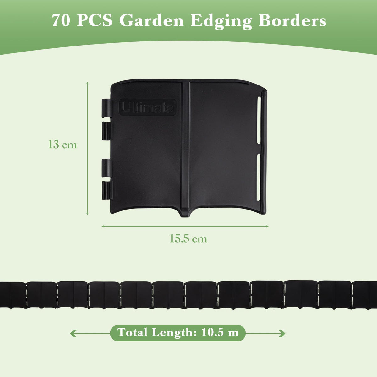 Plastic Garden Edging Kit Interlocking Design for Landscaping and Lawn