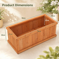 Raised Garden Bed with 4 Drainage Holes and Bottom Gaps for Vegetables Flowers Herbs