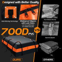 600L/21 Cubic Feet Rooftop Cargo Carrier, Waterproof Car Roof Bag for All Vehicles