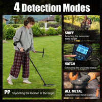 Metal Detector for Adults, Professional Higher Accuracy Gold Detector with Backlit LCD Display
