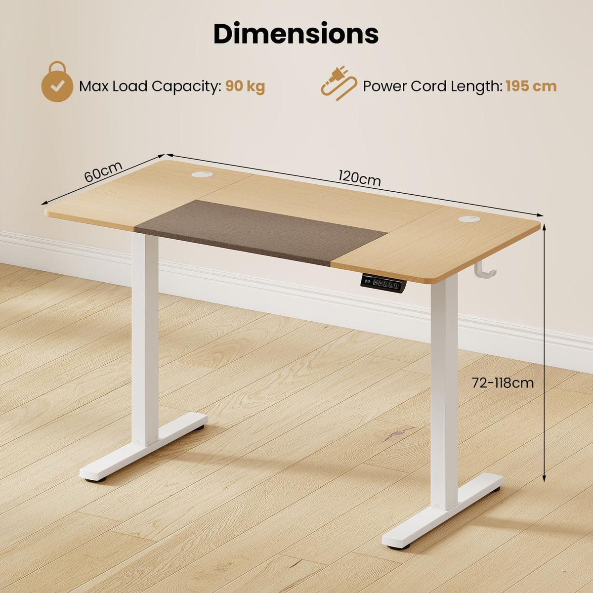 Giantex 120 CM Standing Desk, Height Adjustable Stand Up Desk