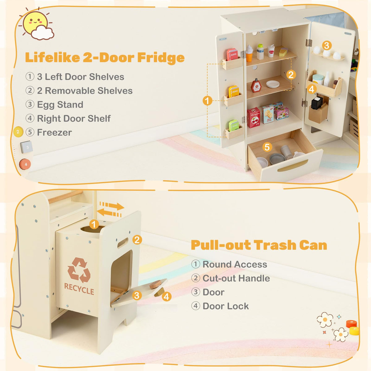 Corner Play Kitchen with Lights and Sounds Large Pretend Kitchen Playset