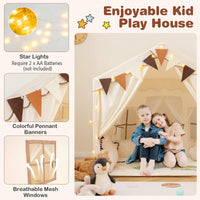 3-4 Kids Large Play Tent House with 2 Opening Doors Star Lights