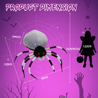 Giantex 105CM Wall Halloween Inflatable Spider with Multi-colour Lights