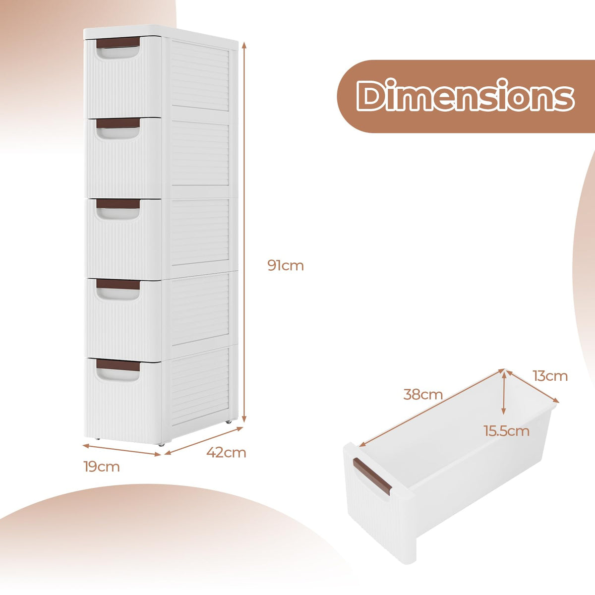 5/6-Drawer Rolling Organizer Unit