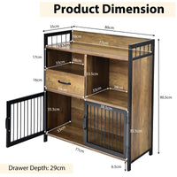 Giantex Industrial Sideboard Cabinet w/ Drawer & Doors, Freestanding Storage Cabinet, Rustic Brown