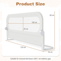 120 cm Foldable Bed Rail with Removable Oxford Fabric Cover and Extra Buckle for Toddlers