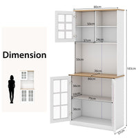 Giantex Kitchen Buffet Sideboard with Hutch, 183cm Freestanding Pantry Cabinet with Adjustable Shelf