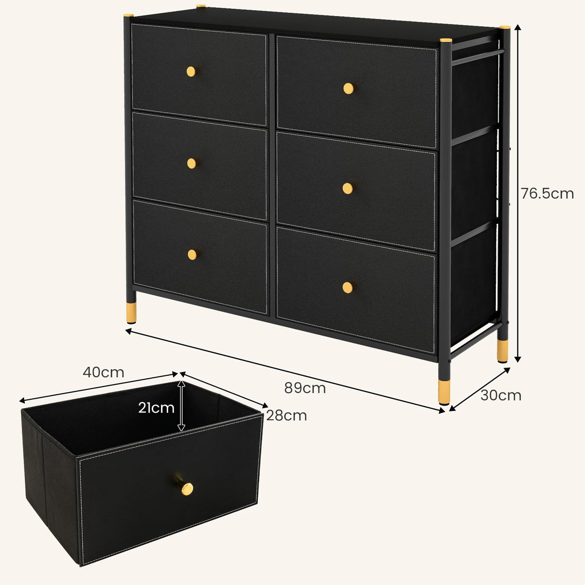 Giantex Dresser with 5 Drawers, Fabric Dresser Tower