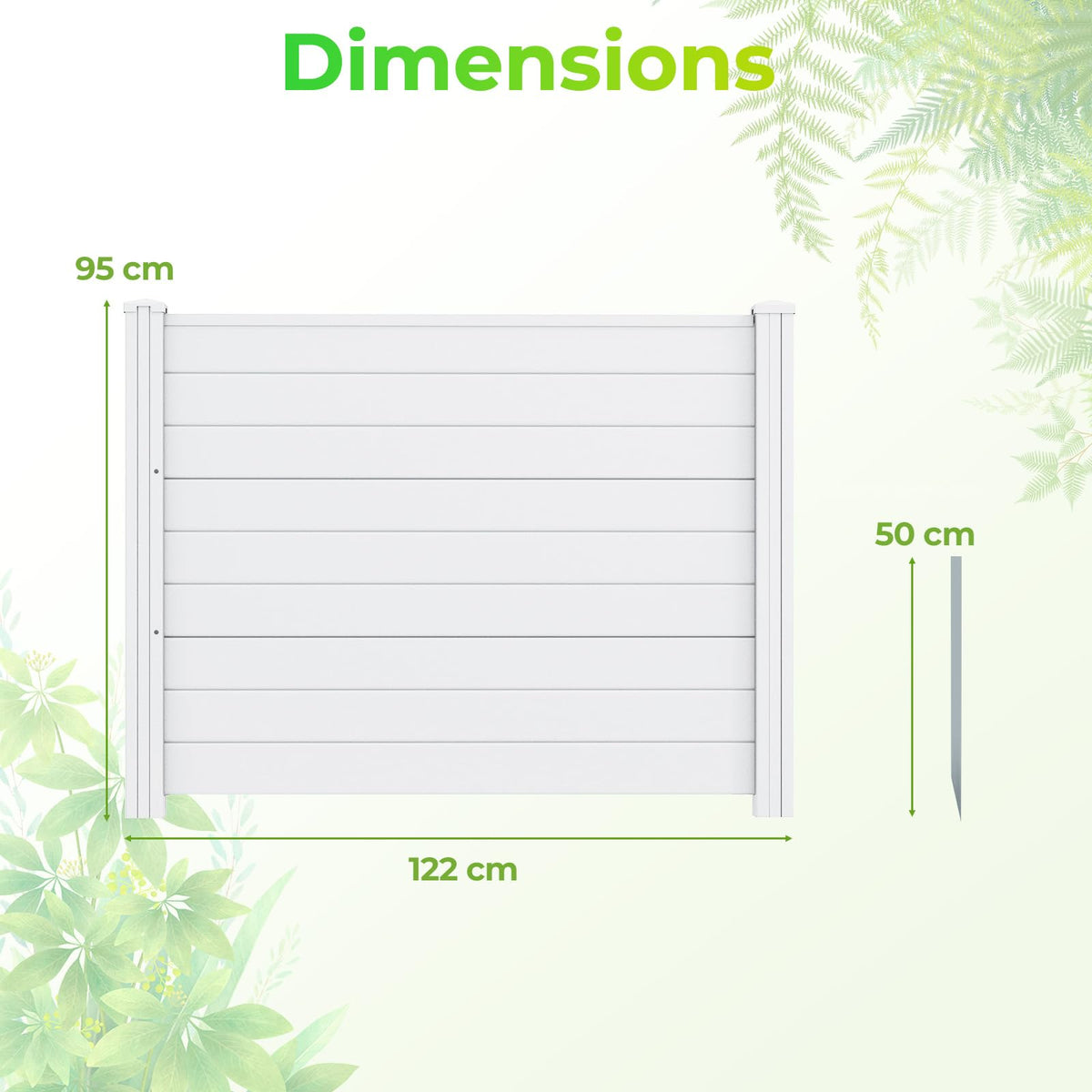 122 x 95 cm Air Conditioner Fence 2 Panels with Metal Stakes No Dig Enclosure