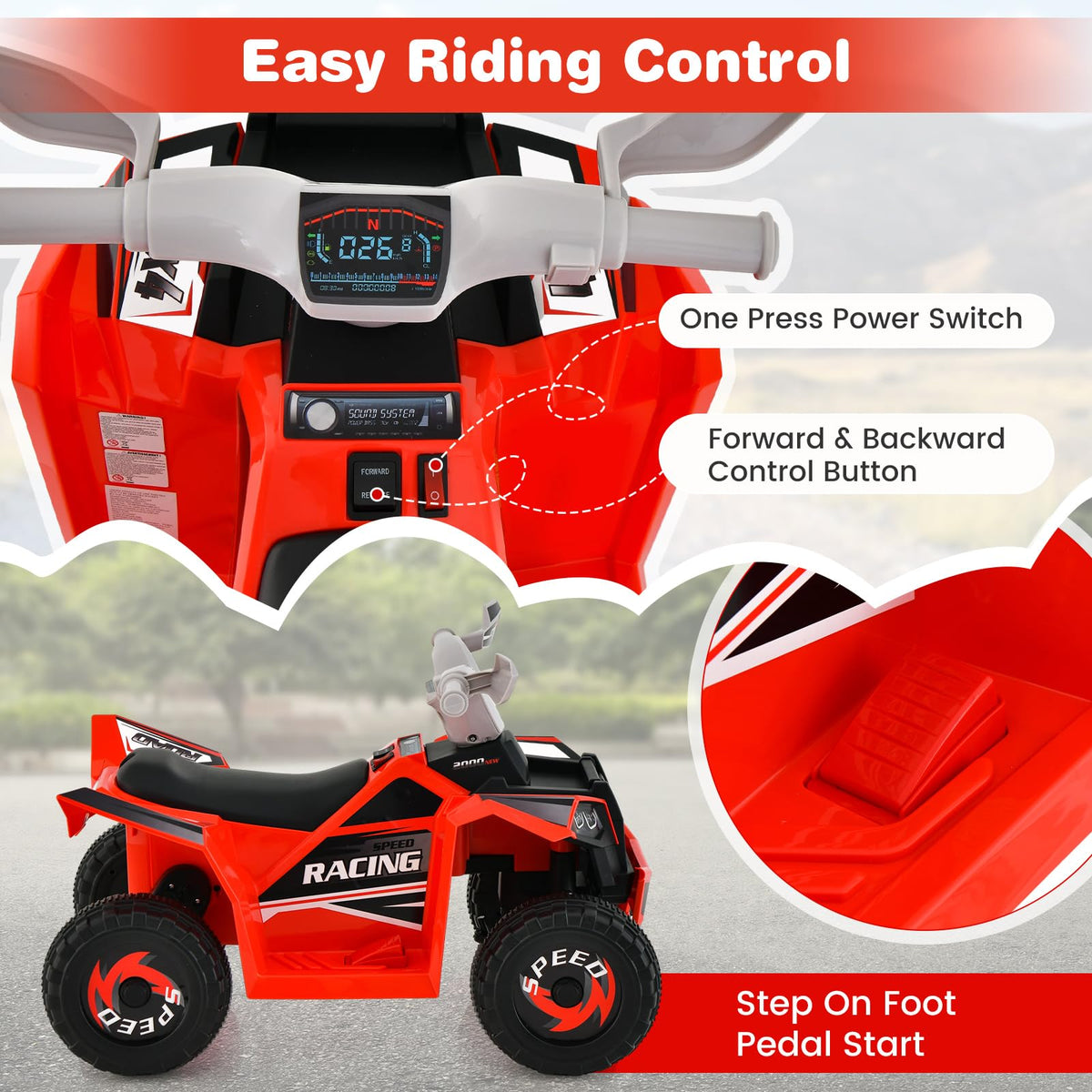 6V Battery Powered Kids Ride on ATV with Direction Control