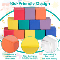 Foam Building Blocks, 12-Piece 14 CM Stacking Climbing Foam Cubes Play Set for Kids