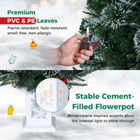 90cm Pre-Lit Potted Christmas Tree with 80 Warm White LED Lights