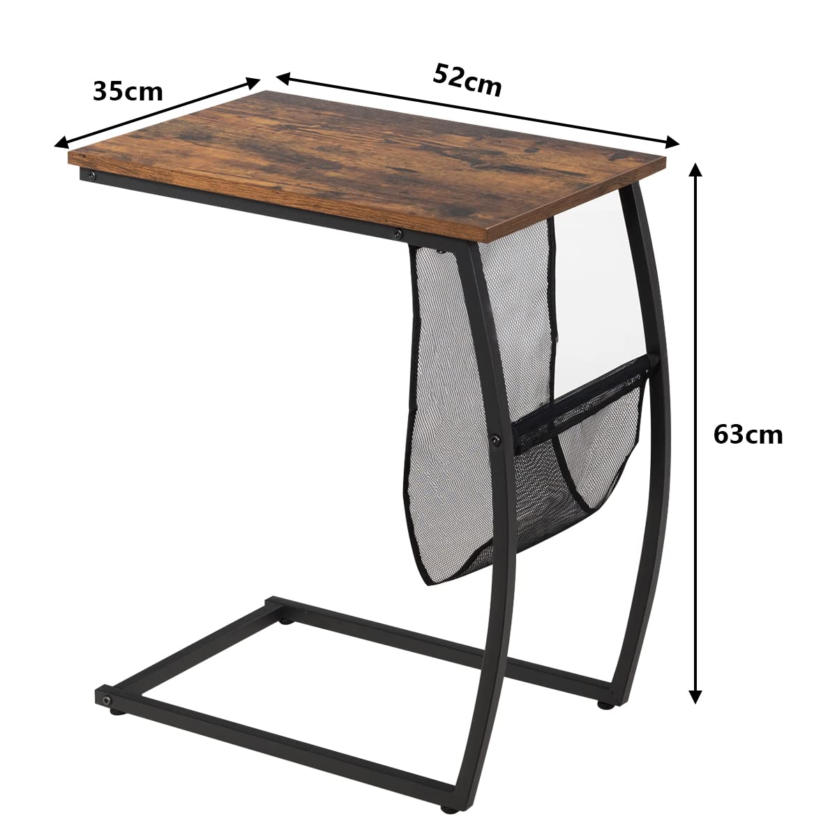 Giantex C-Shaped End Table with Side Pocket