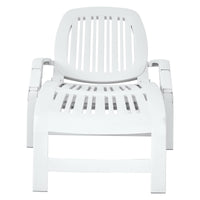 Outdoor Chaise Lounge Chair, 5-Position Adjustable Recliner with Storage Box and Flexible Wheels