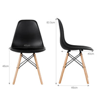 Giantex Eames Dining Chairs, Molded Shell Plastic Chairs w/Wood Legs & Ergonomic Backrest