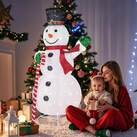 150 cm Lighted Pop-up Snowman, Large White Pre-lit Christmas Decoration w/ 180 LED Lights