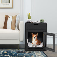 Decorative Dog Kennel End Table with Wired & Wireless Charging