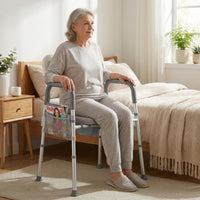 3-in-1 Bedside Commode Chair, 5-Level Adjustable Height Portable Toilet