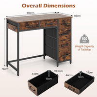 Giantex Computer Desk with Reversible Drawers