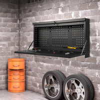 2-in-1 Wall Control Pegboard Tool Organizer with Large Tabletop for Garage