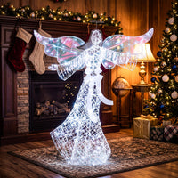 Iridescent Christmas Angel Decoration with 230 Cold White LEDs