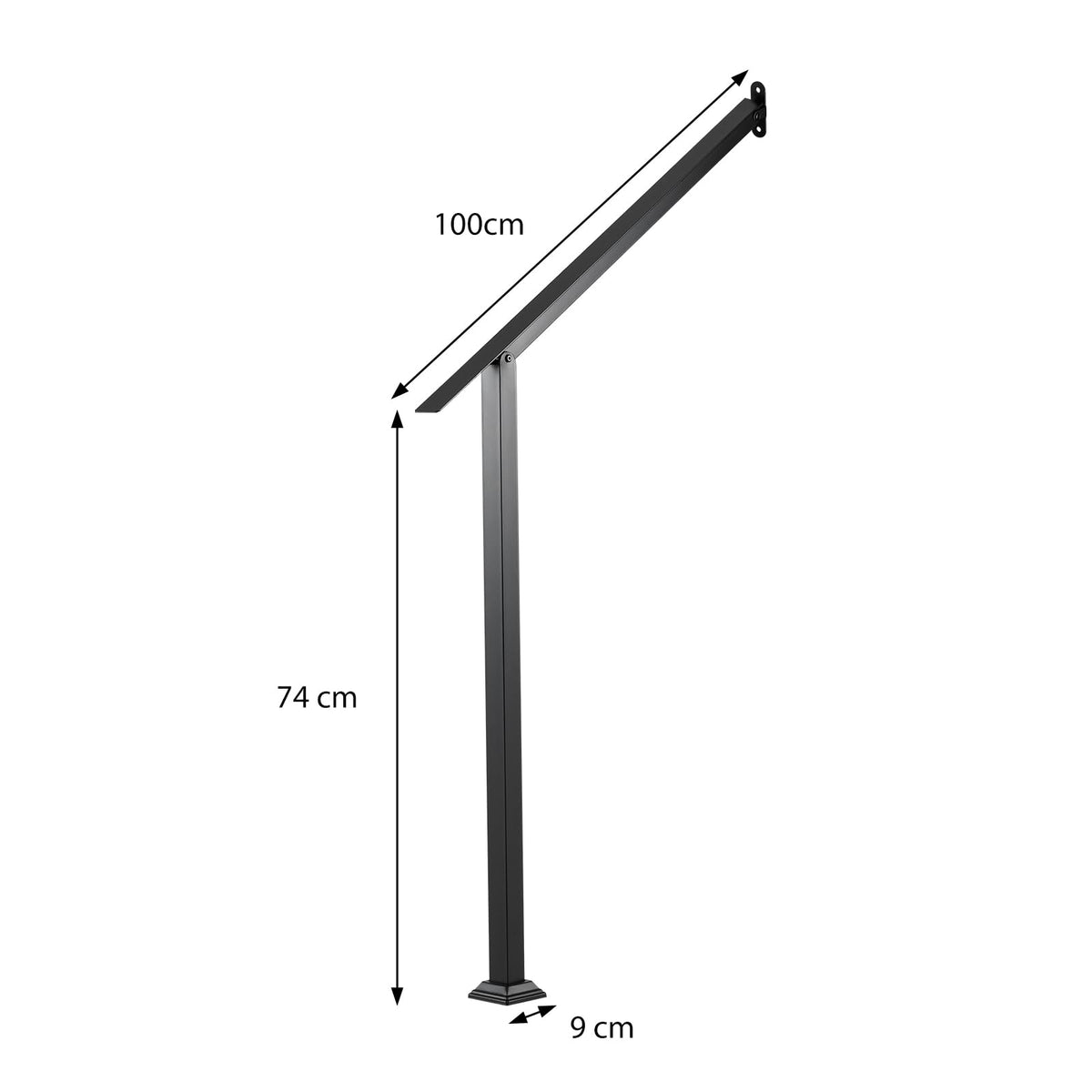 Wall Mount Adjustable Galvanized Steel Handrail for Outdoor Steps