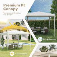 3m x3m Gazebo Shelter Patio Pavilion Screen Shelter w/Large Canopy & Steel Tubes