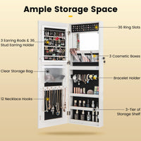 Giantex 108 cm Jewelry Mirror Cabinet, Lockable Jewelry Door & Wall Cabinet